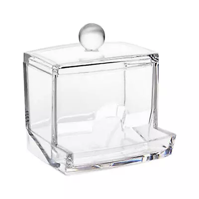 Clear Acrylic Q-tip Makeup Storage Cotton Swab Holder Box Cosmetic Organizer • $10.55