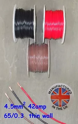 £2.20 • Buy Thin Wall Cable 4.5mm², (11AWG) 42amp, Auto, Marine, Low Voltage,     TW4.5