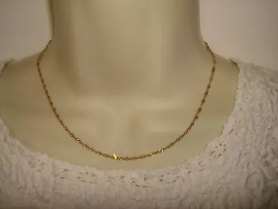 Vintage Unique 16  Length 14k Yellow Gold Swirl Choker Chain Necklace 2.1 Gram • $139.99