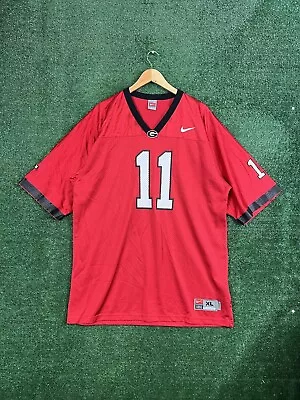 VTG Nike Team University Of Georgia Bulldogs Football Jersey #11 Mens XLarge Red • $26.99