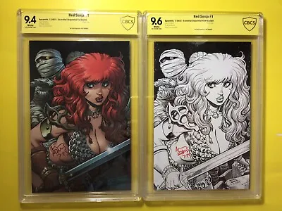 Red Sonja #1 SDCC 23 Art Adams Signed Virgin Variants CBCS 9.4 9.6 Dynamite 2023 • £241.28