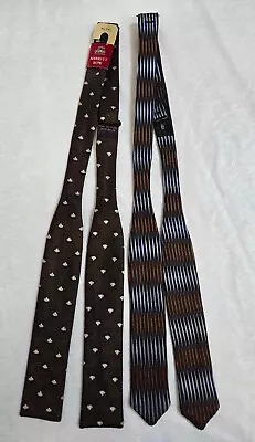Lot Of 2 Adjustable Silk Blend Bow Ties • $34.20