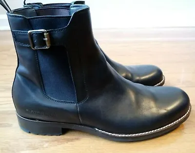 Mens G-star Raw Chelsea Black Buckle Boots Size 12uk 13us 46eur Euc • $140