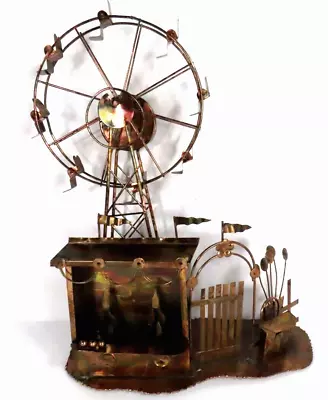 Vintage Metal Copper Ferris Wheel Carnival Music Box Wind Up Hong Kong • $34.97