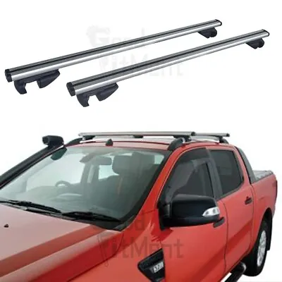 For Ford Ranger PX 4dr Ute Roof Racks Silver Pair Car Top Cross Bars Luggage AU • $179.82