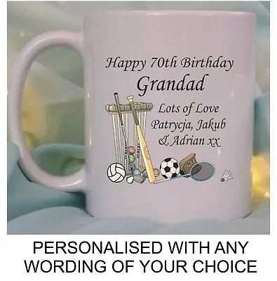 PERSONALISED 50th 60th 65th 70th BIRTHDAY GIFT MUG ANY AGE MENS DAD GRANDPA HIM • £10.95