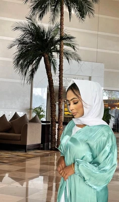 £22.95 • Buy ✅Shimmer Silk Puffed Sleeve Abaya Dress Open Maxi Casual Long Over Jacket Shiny