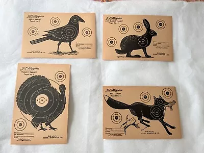 1960’s Original J.C. Higgins Sears Roebuck 4 Unique Paper Practice Targets (T12) • $15.95