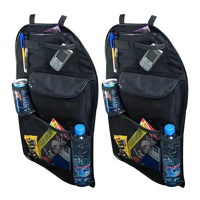 2 X Car Back Seat Organiser Multi Pocket Storage Travel Tidy Bag Holder Kids Toy • £6.97