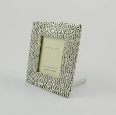 English Pewter 'Shagreen' Design Miniature Photo Frame Made In England • £19.99