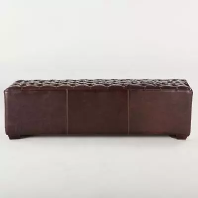 Arabella 58-Inch Leather Bench With Diamond Stitched Detailing • $1010