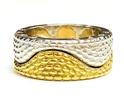 $2780 • Buy FOPE 18K Yellow White Gold Rope Double Ring Italy Two Tone