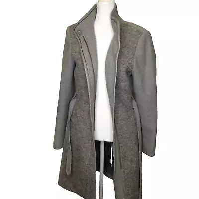 VINCE CAMUTO Light Grey Midi Length Wool Trench Style Jacket L S • $25