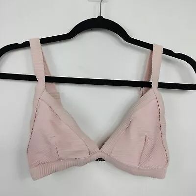 ZULU & ZEPHYR Baby Pink Ribbed Triangle Bikini Womens Size 8 Swimwear Top  • $22.90