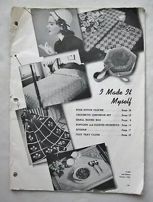 Vintage 1953 Knit Crochet Tatting Embroidery Pattern Book * I Made It Myself • $2.50