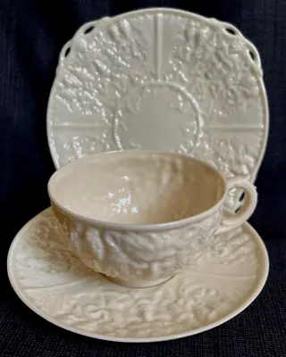 £36 • Buy Irish Belleek Mask Cup Saucer And Plate Second Green Mark Period