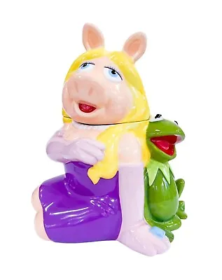 Vintage Disney The Muppets Miss Piggy & Kermit Cookie Jar Porcelain • $99.99