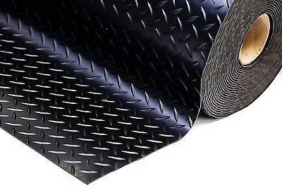 3MM Rubber Flooring Matting Heavy Duty Mat Anti Slip Garage Checker 1.5M Wide • £15