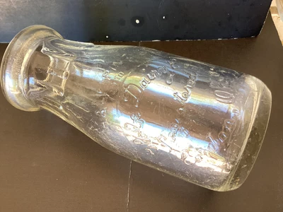 $9.99 • Buy Half Pint Globe Dairy Embossed Bottle Canton Ohio Milk