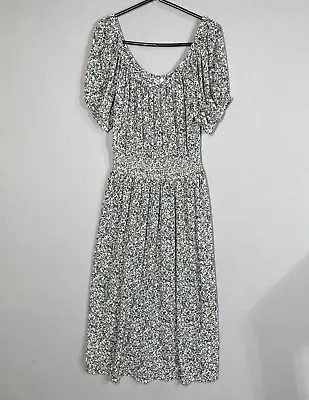 Madewell Dress Women US XL Tall Floral Swiss Dot Sheer Maxi Party Blouson • $27.89