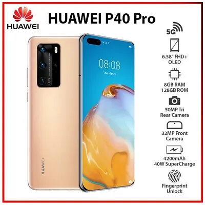 (New&Unlocked) Huawei P40 Pro 5G GOLD 8GB+128GB Dual SIM Android Mobile Phone • $1140