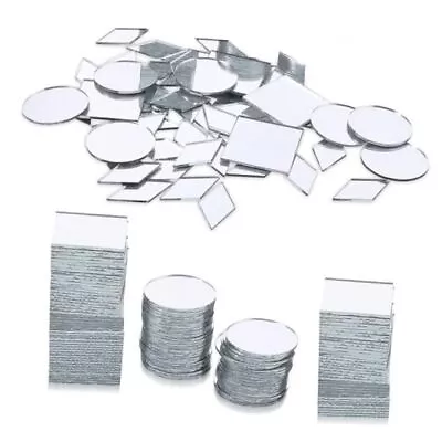 120Pcs Mirror Mosaic Tile 1 Inch Small Mirror Pieces Round Diamond Square  • $16.82