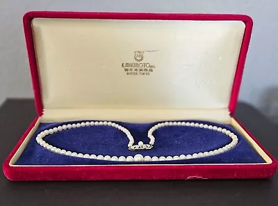 Vintage Mikimoto Akoya Pearl Necklace Strand With Silver/Pearl Clasp • $317