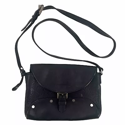 Authentic Burberry Vintage Black Pebbled Leather Crossbody Shoulder Bag Purse • $159.96
