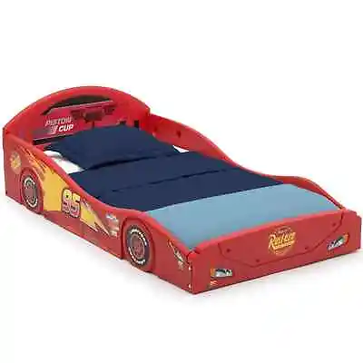 Cars Toddler Bed Lightning McQueen Plastic Safe Race Car Bed Frame Red Boys Kids • $108.97