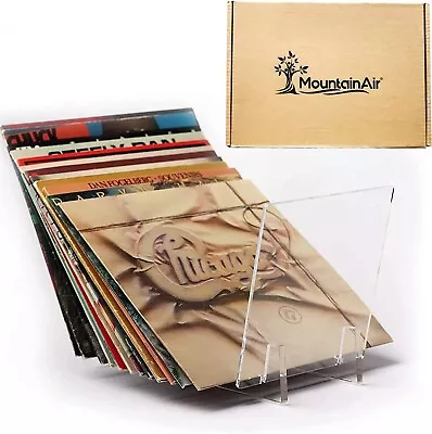 Vinyl Record Storage Holder- Acrylic Store Rack-  50 LPs Albums Organizer • $20.95