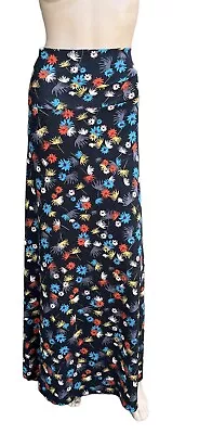 LuLaRoe Maxi Skirt Women’s Tube Dress Black Flowers Stretch Floral Size XL • £14.60