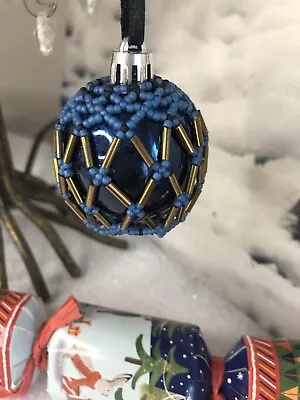 Christmas Bauble Ornament Tree Decoration Hand Made In The UK Beading Beaded • £4.92