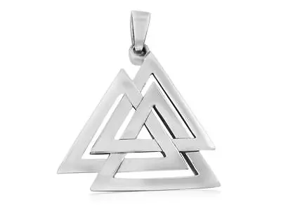 925 Sterling Silver Nordic Norse Valknut Viking Odin Asatru Pagan Pendant 6gr • $34.95