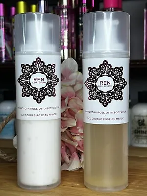 £41.75 • Buy REN Moroccan Rose Otto Body Lotion And Gel Wash 6.8 Oz. Each, New