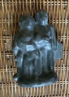 E & CO #627 K Vintage Pewter Hinged Two Piece Bride & Groom Ice Cream Choco Mold • $50