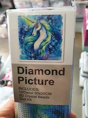 $21.47 • Buy Unicorn Head  -  5D Diamond Painting Art DIY Kits New - 30 By 30cm - Full