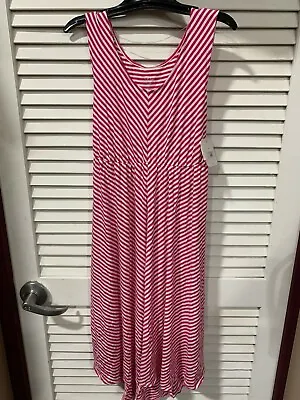 Isabel Womens Maternity Sleeveless Sundress Pink White Stripe Size Large NWT • $13.48