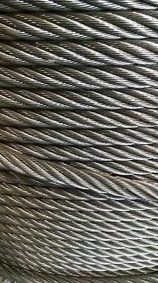 5/8  Bright Wire Rope Steel Cable IWRC 6x26 (200 Feet) • $683