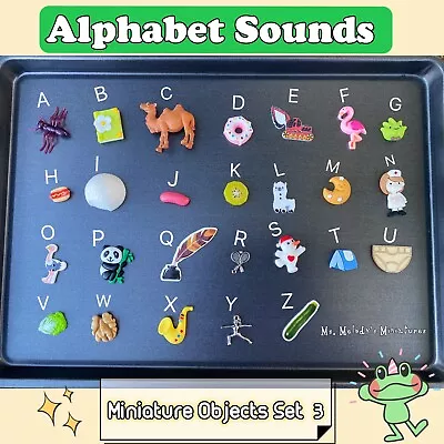 Set 3 Beginning Alphabet Initial Letter Sound Phonics Montessori Mini Object SLP • $20