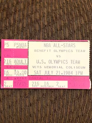 RARE 1984 Rookie Michael Jordan Olympic Team Vs NBA All Stars Ticket Phoenix AZ • $400