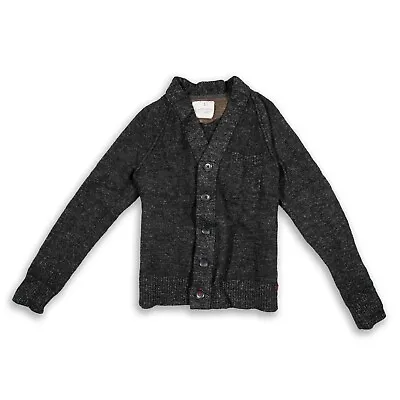 Banana Republic Heritage Mens Large Cardigan Sweater Black Wool • $35