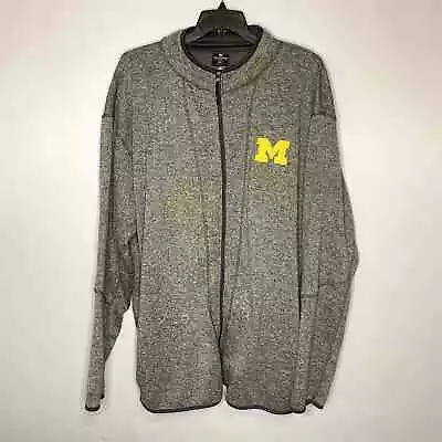 U Of M Michigan Wolverines Full Zip Embroidered Sweater Big And Tall 4XT • $40