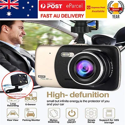 $64.99 • Buy 4 Inch Full HD 1080P Dual Lens Rear View Car DVR Dash Camera For Car Safety Tool