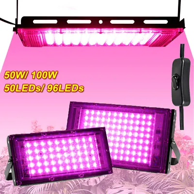 £15.95 • Buy 100W LED Grow Lights Full Spectrum Indoor Veg Flower Plant Panel Growing Lamp UK