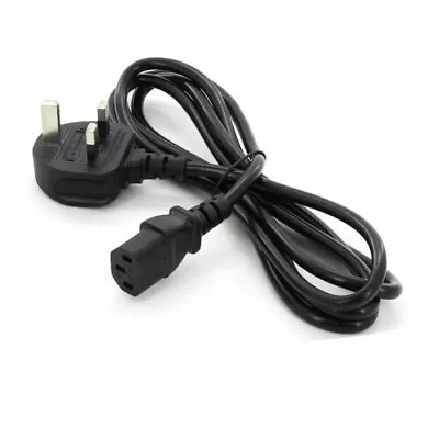 1.5M Kettle Power Cable Lead IEC 3 Pin UK Main Plug PC Monitor Printer TV C13 Ex • £6.99