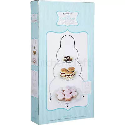 Kitchen Craft Sweetly Does It 3 Tier Traditional Metal Cake Stand Afternoon Tea • £21