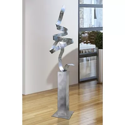 Extra Large Silver Metal Art - Modern Indoor Outdoor Sculpture - By Jon Allen • $530