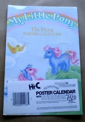 My Little Pony 1984 Hasbro Hi-C Promo Advertising Poster Calendar W/Stickers  • $19.99