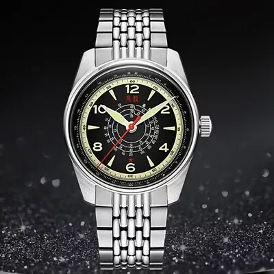 MERKUR Men Luxury Watch 38mm Manual Wind Mechanical Wristwatch M01D Black Dial • $119