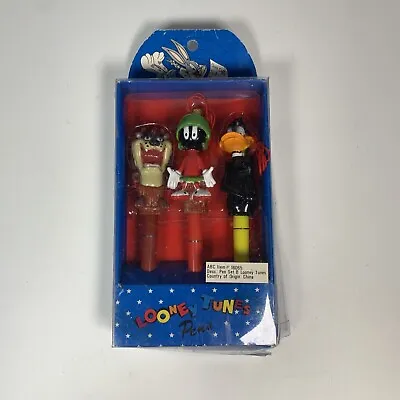 $24.95 • Buy 1994 Vintage Looney Tunes Taz Marvin The Martian Daffy Duck 3 Piece Pen Set